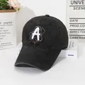 Cappellino da baseball nero lavato vintage con ricamo 3D e stile retrò streetwear - M (56-58cm) / Nero