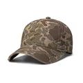 Detail of multi-row stitching on camouflage canvas baseball cap brim and 6-panel structure - M(56-58cm) / Khaki