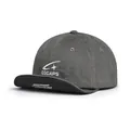 Dettaglio ravvicinato del cappellino vintage grigio lavato con ricamo OSCAPS e stampa sulla visiera - M (56-58cm) / grigio scuro