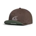 Dettaglio ravvicinato del logo OSCAPS ricamato e delle stelle sul cappuccio marrone - M (56-58cm) / caffè