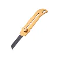 Industrial style brass utility knife with sharp black blade and adjustable dial - A369 Style (A369) / Gold