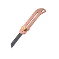 DIY utility knife with brushed copper handle and black coated steel blade - A369 Style (A369) / Rose Gold
