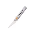 Industrial stainless steel retractable utility knife with brass locking knob feature - A370 Style (A370) / Natural