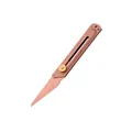Compact retractable craft knife in metallic bronze finish with golden adjustment knob - A370 Style (A370) / Rose Gold