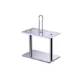Portaposate in acciaio inossidabile argento lucido con base solida e impugnatura a forma di U - Portaposate - Set Da 36 Pezzi A - Colore Naturale