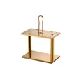 Golden double-layer stainless steel cutlery organizer with handle and slotted top plate - Cutlery Rack - Style A (Gold)