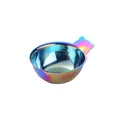 Petit bol à sauce ours en acier inoxydable 304 avec finition arc-en-ciel irisée - Blanc AB