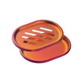 304 stainless steel soap dish with double-layer drainage in purple-orange gradient - Magic Red