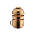 Golden 304 stainless steel lunch box with multi-layer dividers and a side handle - Gold