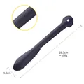 Purple stainless steel fish scale scraper with ergonomic handle and serrated edge 28.5cm - Polka Dot - Black
