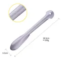 Stainless steel fish scale scraper tool measuring 28.5cm x 4.3cm with non-slip handle - Polka Dot - Silver