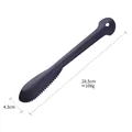Purple silicone food tong scraper with serrated edges and hanging hole, 28.5cm length - Standard - Black