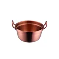 Olla de acero inoxidable color cobre rojo para ramen con asas dobles y textura de panal - Oro rosa