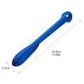 Blue stainless steel fish scaler tool with jagged edges for kitchen use, 28.5cm long - A367 Fish Scaler - Blue