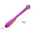 Rainbow plated stainless steel fish scaler tool with fine serrated edge and 28.5cm length - Standard - Iridescent