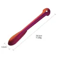 Stainless steel fish scale scraper with colorful purple-orange gradient and serrated edge - Standard - Magic Red