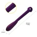 Purple silicone fish scaler tool with non-slip texture and serrated edge, size 28.5cm - Polka Dot - Purple