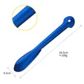 Blue stainless steel fish scaler tool with non-slip handle and serrated blade 28.5cm - Polka Dot - Blue