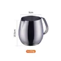 Edelstahl Milchkännchen mit 9cm Durchmesser und spitzem Ausguss für Milchschaum - Groß / Naturfarben