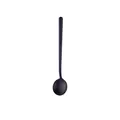 Matte black stainless steel long-handle round coffee stirrer with a minimalist finish - Black