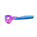 Rainbow titanium finish stainless steel garlic press with ergonomic anti-slip handle - AB Color