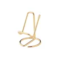 Minimalist gold metal phone and tablet stand with a round base in creative wire design - Gold