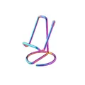 Desktop phone stand in rainbow metal finish with minimalist iron tube curved design - AB Color