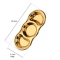 Plateau à collations doré en acier inoxydable 304 avec 3 compartiments de 20,4 cm - Or (Plat À Trois Grilles A182S)