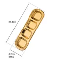Plateau à épices doré en acier inoxydable 304 à 4 compartiments pour sauces et dips - Or (Plat À Quatre Grilles A182S)