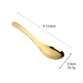 Cuillère à fondue en acier inoxydable 304 doré poli, dimensions 13,6 cm par 3,5 cm - Or (Petite Cuillère Palace A007)