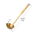 Louche à soupe dorée en acier inoxydable 304 avec long manche et trou de suspension - Or (Cuillère À Soupe A033)