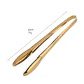 Pince alimentaire en acier inoxydable doré 304 avec tête dentelée, 23cm de long et 77g - Or (Pince À Glaçons A045)