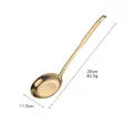 Écumoire en acier inoxydable 304 doré avec long manche pour cuisine hot pot, 35 cm - Or (Grande Passoire A063)