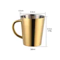Mug doré en acier inoxydable 304 de 300ml avec finition miroir et paroi isolée - Or (Gobelet À Double Paroi A231)