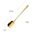 Cuillère en acier inoxydable 304 doré à long manche, 20,5 cm pour pot-au-feu et café - Or (Cuillère Coréenne 304)