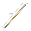 Baguettes en acier inoxydable 304 dorées avec pointes grises, 23,5 cm et 32,1 g de poids - Or (Baguettes Carrées C290)