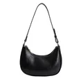 Minimalistische zwarte halvemaanvormige hobo tas met gouden details voor dames - Zonder Hanger / Zwart