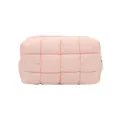 Trousse à maquillage rose matelassée avec texture rembourrée et fermeture éclair chic - Rose