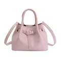 Sac seau rose en cuir PU avec boucle de ceinture décorative et bandoulière - Rose sans pendentif
