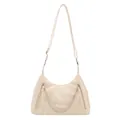 Bolso hobo beige con cadena de perlas decorativa y correa ajustable para el hombro - Blanco Sin Colgante