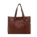 Retro-Tragetasche aus PU-Leder in Karamellbraun mit Textur und langen Schultergurten - Braun