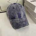 Detailansicht der Vintage-Baseballkappe aus gewaschenem Denim mit Fransenkante - M (56-58cm) / Marineblau