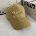 Gorra de béisbol retro caqui con bordado 3D Simple Life y visera curva ancha para mujer - M / Caqui