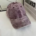 Vintage-Basecap in gewaschenem Lila mit weichem Oberteil und Distressed-Baumwolle im Retro-Look - M (56-58cm) / Lila