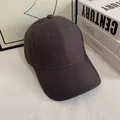 Gorra de béisbol clásica de lona de algodón marrón oscuro con estilo minimalista - M / Café
