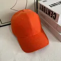 Gorra de béisbol de algodón naranja brillante de seis paneles con visera curva - M / Rojo Anaranjado