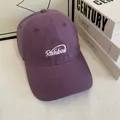 Purple cotton baseball cap with Rainbow embroidery and curved brim for outdoor sports - Purple
