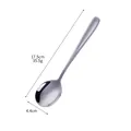 Cuillère ronde en acier inoxydable poli mesurant 17,5 cm de long et 4,4 cm de large - Naturel