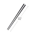 Baguettes noires premium en acier inoxydable 304 creuses et résistantes, 23,4 cm - Noir