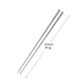 Baguettes en acier inoxydable 304 argent, longueur 23,4 cm et poids 34,1 g, design creux - Argent